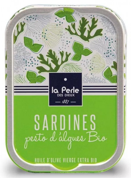 La Perle des Dieux Sardinen mit Algen-Pesto in Olivenöl Extra Verg. - Dose 115 g