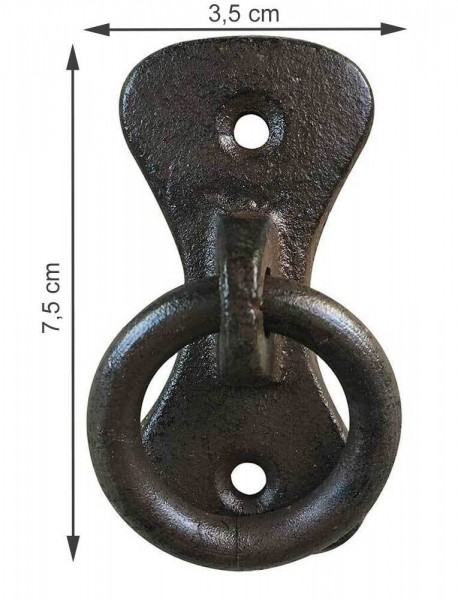 Anbindering Mauerring Befestigungsring Wandring Gusseisen Antik-Stil Braun