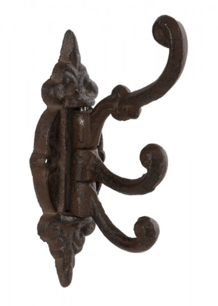 Wandgarderobe Nostalgie schwenkbar Garderobenhaken Gusseisen Braun 13cm