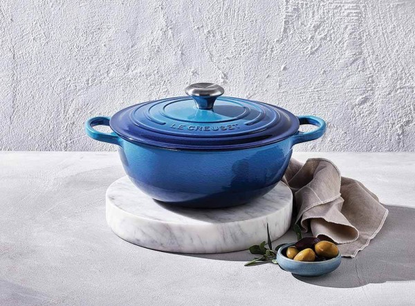 Le Creuset La Marmite Signature Familientopf Gusseisen Azure Blau 26cm