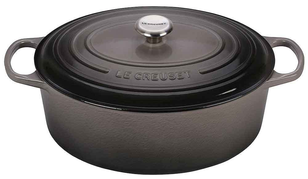 Le Creuset Bräter Signature Oval Gusseisen Flint 35cm