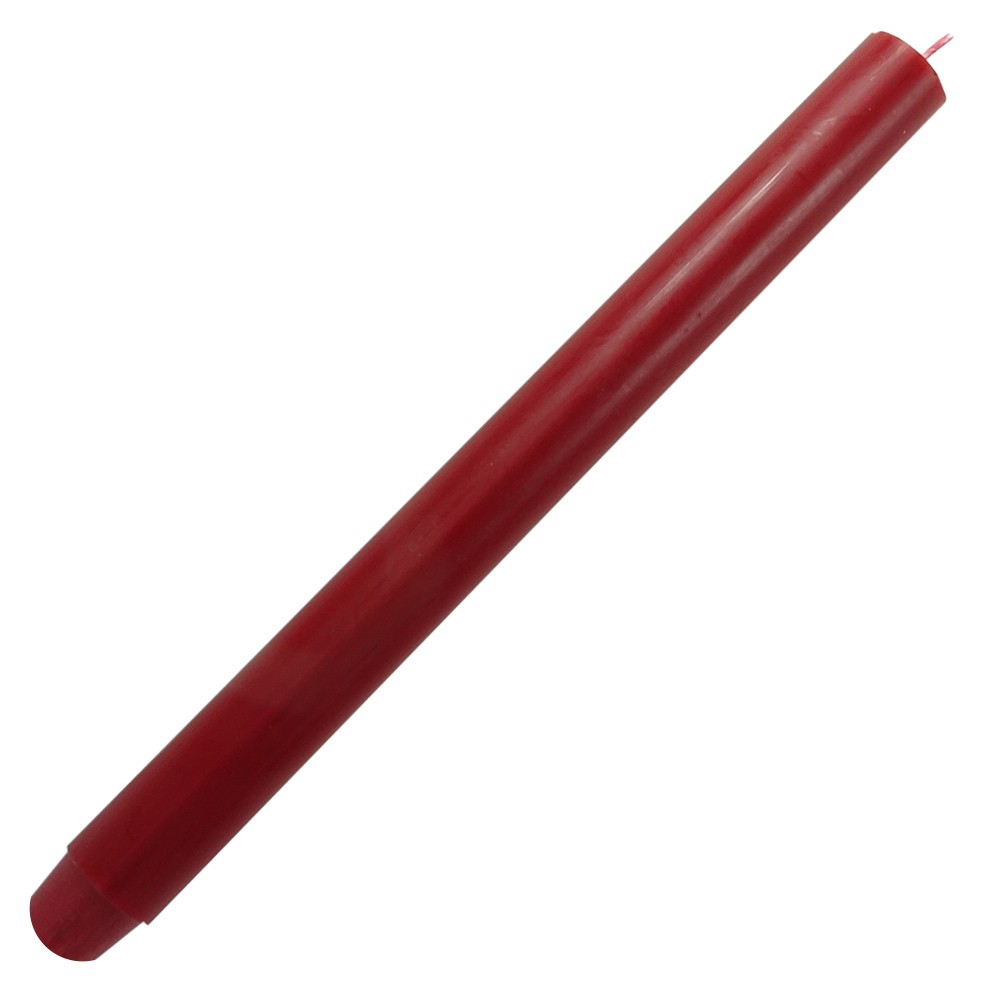 Dicke Stabkerze Antik-Rot Durchgefärbt Lang 30cm x 2,5cm Tropffrei Premium
