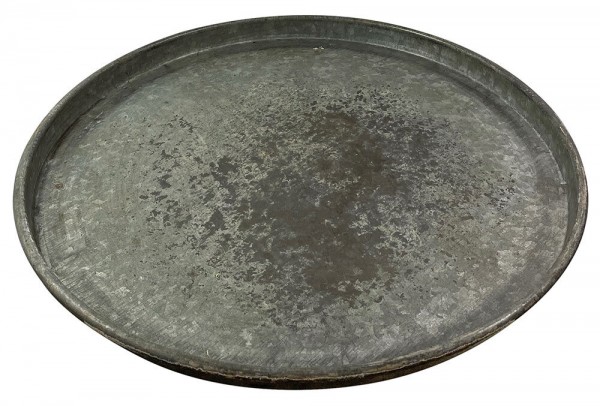 Tablett Rund Zink Vintage Zinktablett Dekotablett Eisen Landhausstil Groß 55cm