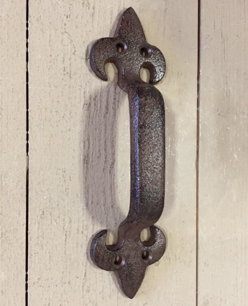 Rustikaler Griff Lilie Gusseisen für Tür Schrank Schublade Antik-Braun 18cm