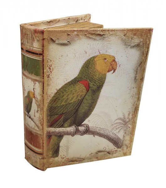 Hohles Buch mit Geheimfach Papagei Buchversteck Nostalgie