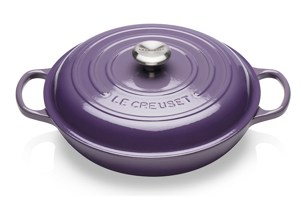 Le Creuset Gourmet-Profitopf Signature Gusseisen Ultra Violet Schwarze Innenemaille 30cm