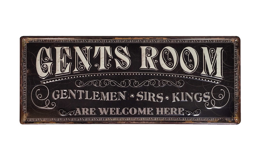 Blechschild GENTS ROOM Toilettenschild Vintage Nostalgie Geprägt 20x50cm