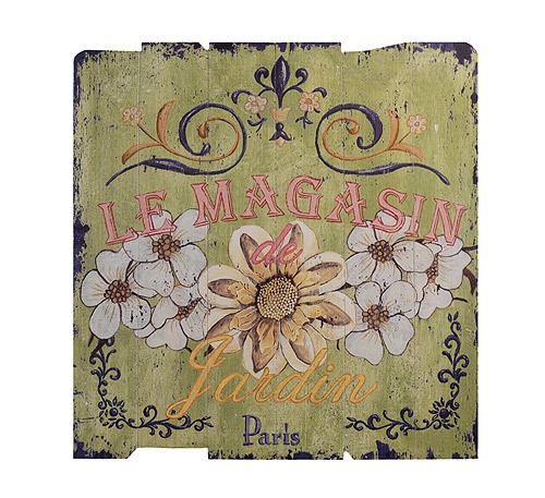 Wandbild LE MAGASIN de Jardin Paris Holz Antik-Stil 60x60cm Wandbild LE MAGASIN de Jardin Paris Holz Antik-Stil 60x60cm