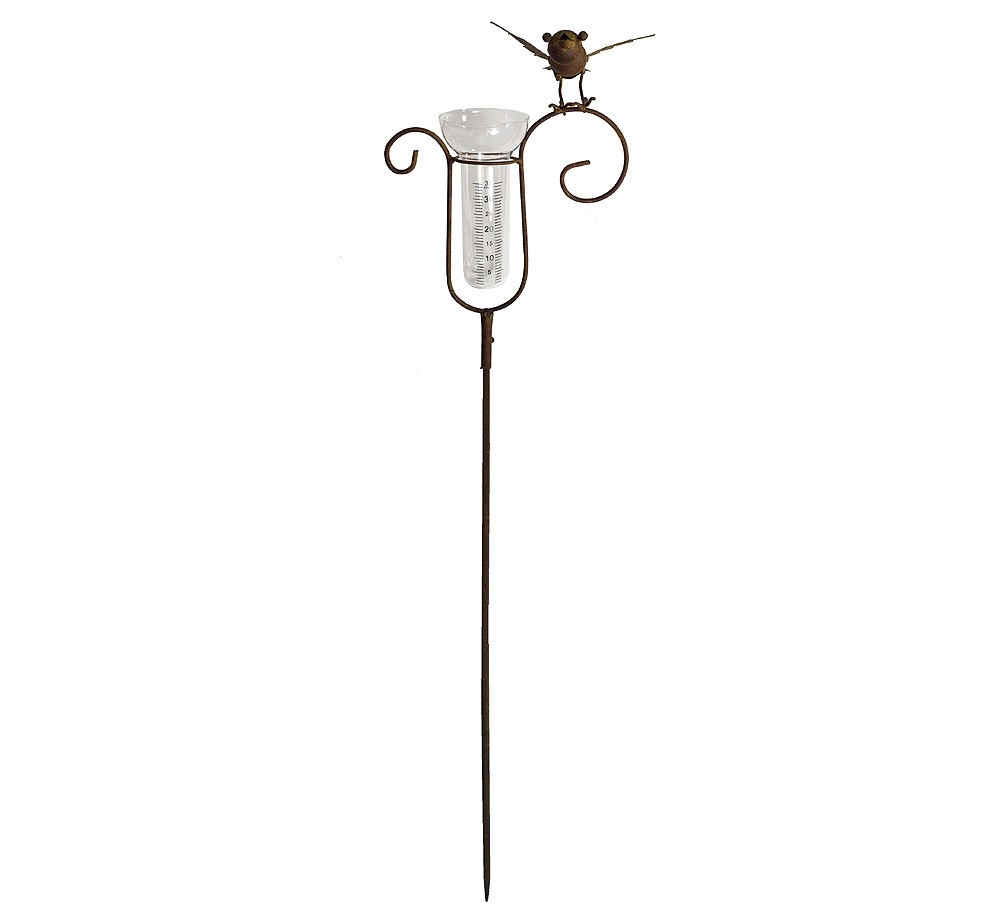 Gartenstab Regenmesser Vogel Metall Dekostab Rost-Optik 120cm Gartenstab Regenmesser Vogel Metall Dekostab Rost-Optik 120cm
