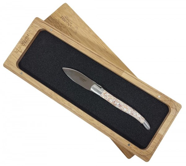 Laguiole en Aubrac Austernmesser Griff aus Jakobsmuschelschalen 18 cm