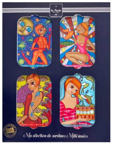 La Perle des Dieux Geschenkset Jahrgangssardinen Lulu Coralie Joulin