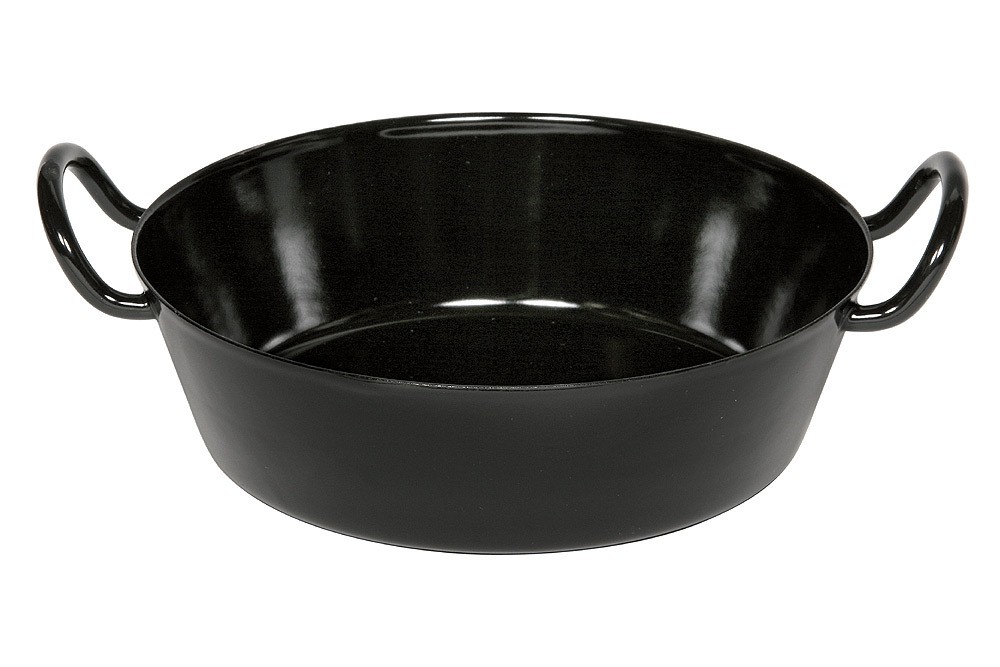 Riess Schnitzelpfanne Emaille Schwarz 30cm