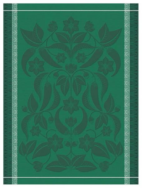 Le Jacquard Français Geschirrtuch Piments Vert Grün 60x80 Baumwolle
