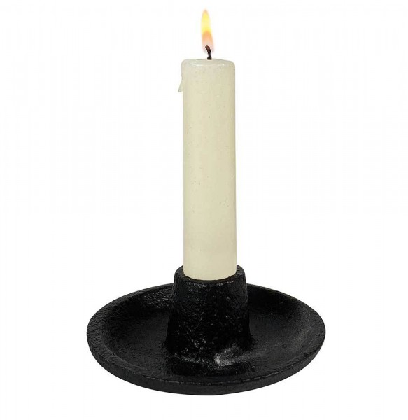 Kerzenhalter Gusseisen Schwarz Rustikal Kerzenständer Schwer Antik-Stil