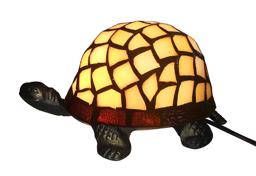 Tiffany-Leuchte Schildkröte Tiffanylampe Tischlampe Tischleuchte Gelb