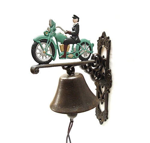 Nostalgische Türglocke Motorrad Biker Glocke Gusseisen 40cm Nostalgische Türglocke Motorrad Biker Glocke Gusseisen 40cm