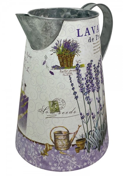 Deko Krug Zink Lavendel Zinkkrug Gießkanne Zinkkanne Wasserkrug Landhaus Vintage