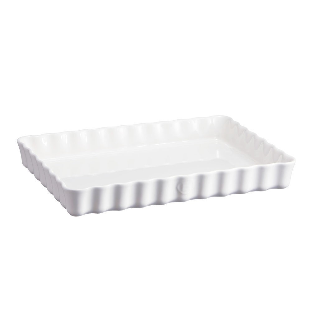 Emile Henry Rechteckige Tarteform HR Ceramic® Kuchenform Weiß 34x24cm