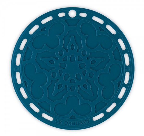 Le Creuset Silikon Untersetzer Tradition Rund Deep Teal Petrol 20cm