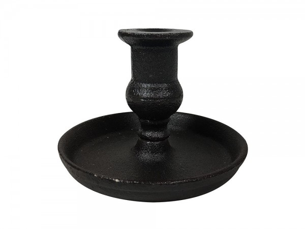 Kerzenhalter Gusseisen Schwarz Biedermeier Kerzenständer Antik-Stil 9,5cm