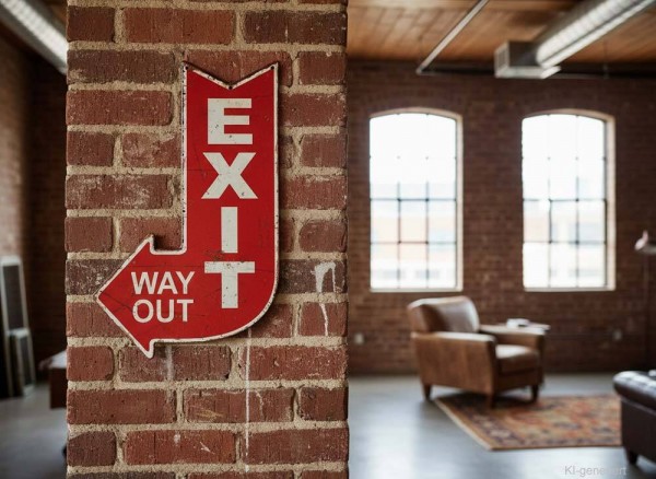 Blechschild EXIT WAY OUT Dekoschild Wegweiser Nostalgie Vintage 40x25cm