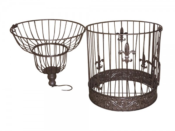 Deko Vogelkäfig Lilie Nostalgie Voliere Landhausstil Antik-Braun Dekokäfig