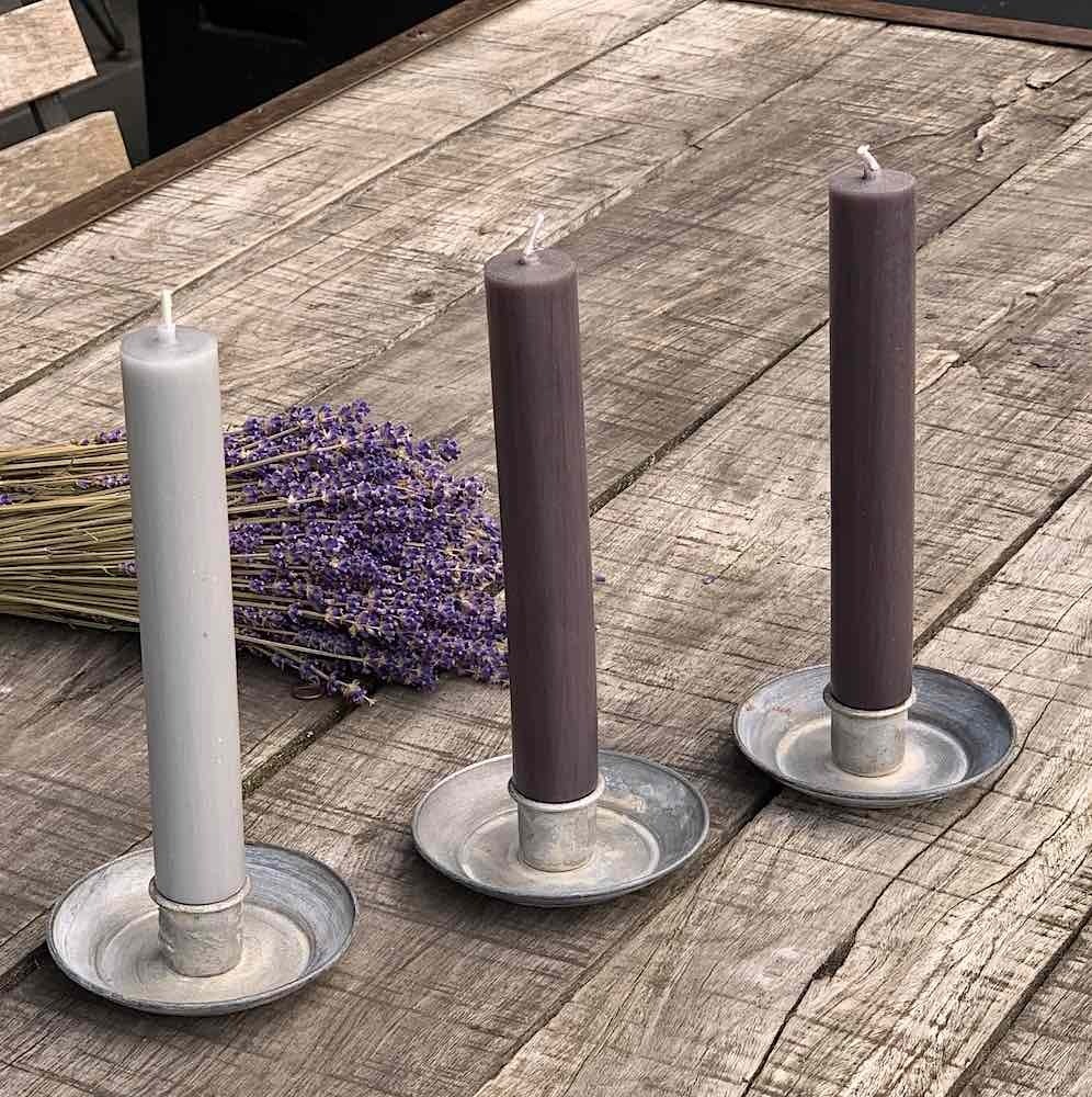 Kerzenhalter Zink Vintage-Stil 3 Stück Set Kerzenständer Metall 9 cm