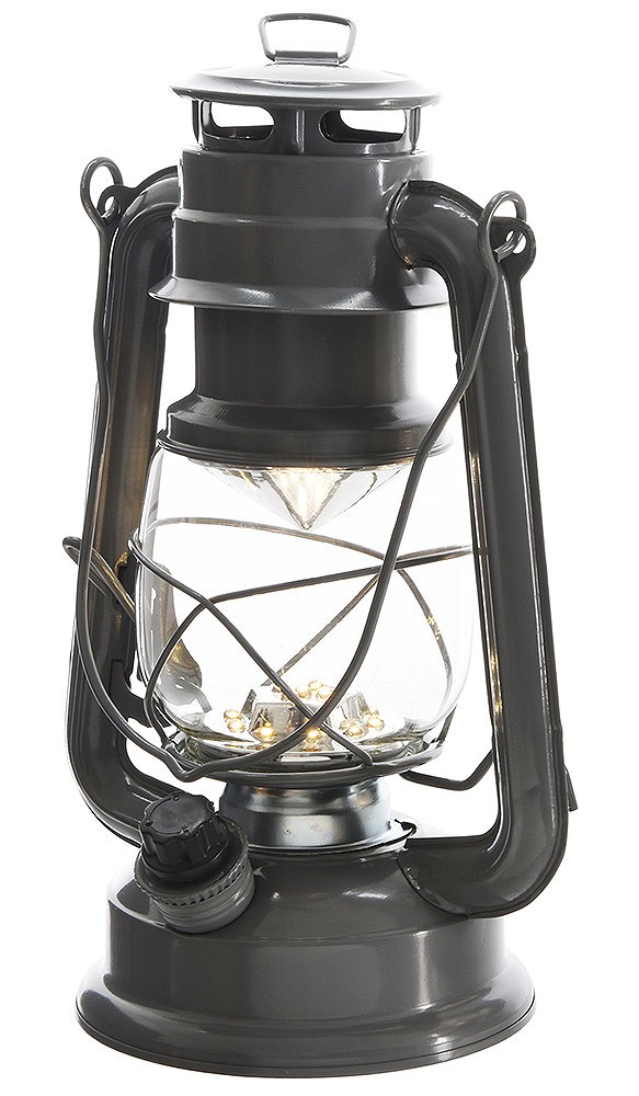 LED Sturmlaterne Grau Sturmlampe Dimmbar Öllampe Vintage Campinglampe
