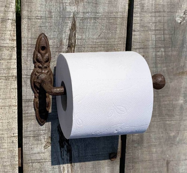 Toilettenpapierhalter WC-Rollenhalter Gusseisen Antik-Stil Braun