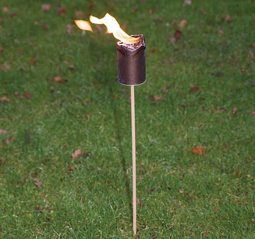 Gartenfackel -SET Feuerfackel mit Wachs &amp; Stroh 5 Stück 75cm