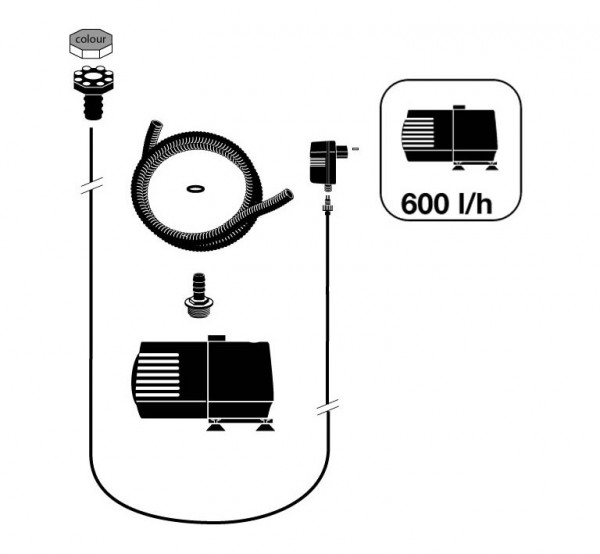 Ubbink AcquaArte Oslo Meerjungfrau Gartenbrunnen Set Bronze-Optik LED Springbrunnen
