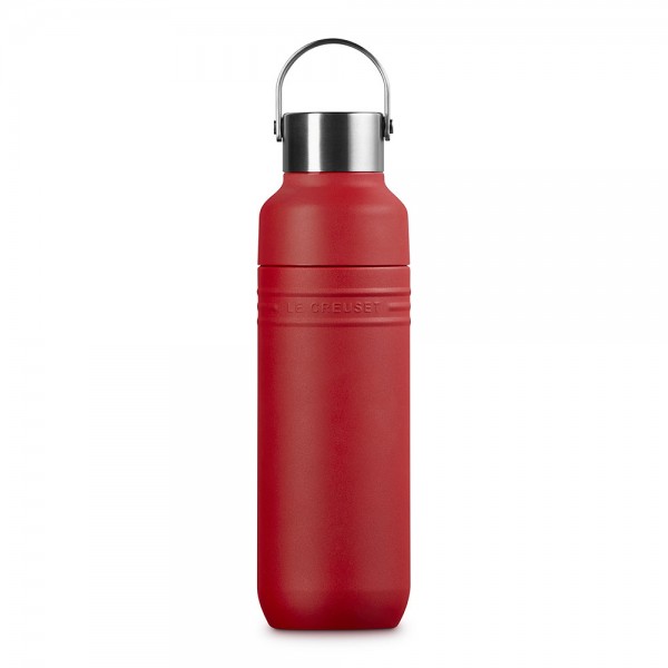 Le Creuset Trinkflasche On The Go Edelstahl Isolierflasche Kirschrot