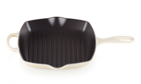 Le Creuset Grillpfanne Quadratisch Signature Gusseisen Meringue 26cm