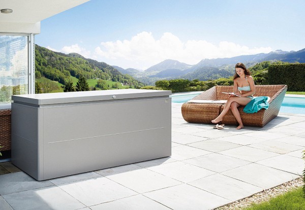 Biohort Loungebox 200 Aufbewahrungsbox 200x84x88,5cm Quarzgrau-Metallic