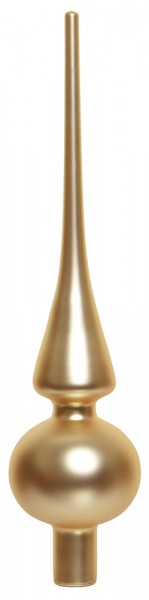 Christbaumspitze Gold Matt aus Glas – Elegante Weihnachtsbaumspitze 26 cm