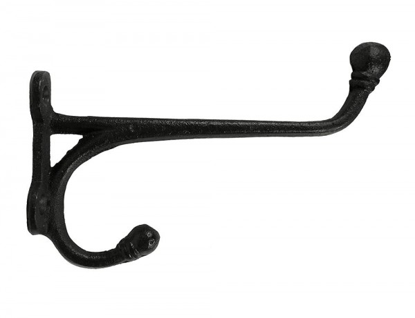 Garderobenhaken Gusseisen Schwarz Vintage Doppelhaken Wandgarderobe Antik-Stil