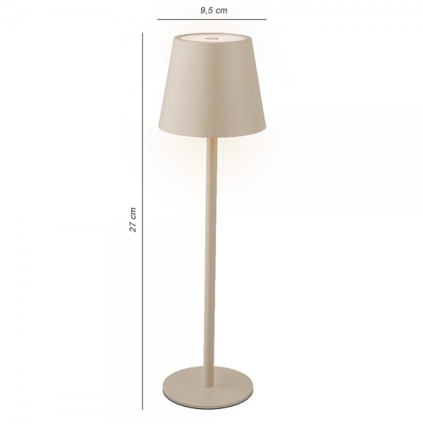 LED Tischlampe Kabellos Dimmbar Touch Tischleuchte Beige USB Warmweiß Kaltweiß