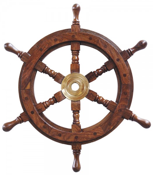 Schiffssteuerrad Ruder Steuerrad Schiff Holz Messing Maritim Nostalgie 42 cm