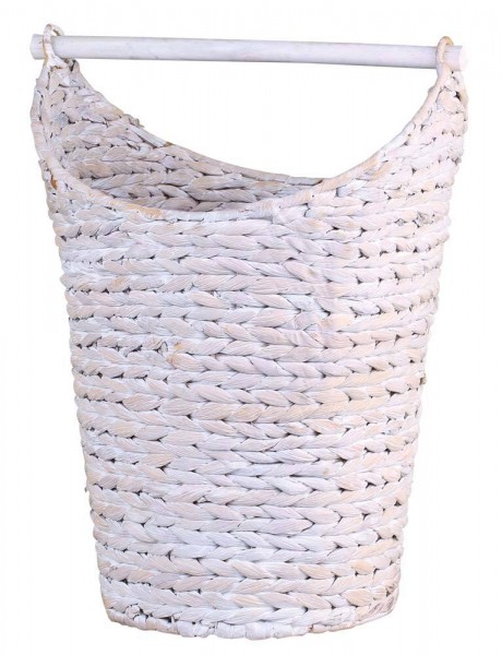 Chic Antique Toilettenpapierhalter mit Korb für Klopapier Rattan Weiß