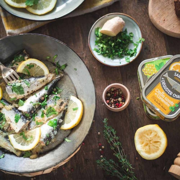 la belle-iloise Sardinen zum Braten konfierte Zitrone und Koriander - Dose 115 g