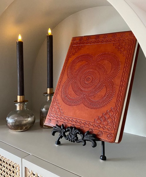 Buchstütze Nostalgie Buchständer Eisen Schwarz Antik-Stil Kochbuchhalter Vintage