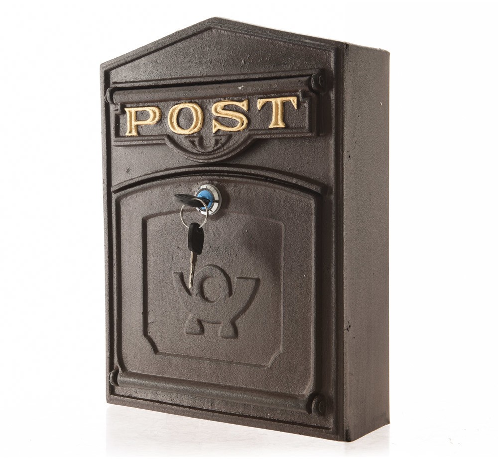Briefkasten Wandbriefkasten POST Nostalgie Landhausstil Antik-Stil Braun