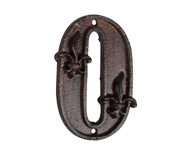 Hausnummer Zahl 0 Null Antik-Stil Gusseisen H12cm