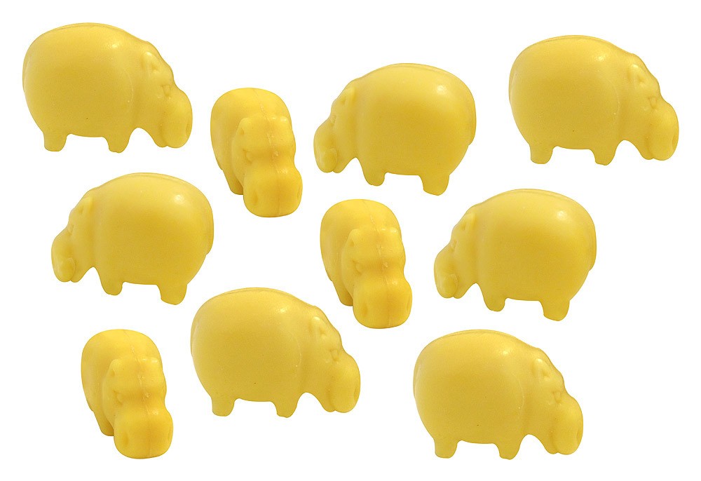10 x Seife Nilpferd Gelb Zitrone (Citron) Kinderseife Tierseife Motivseife 10x25g