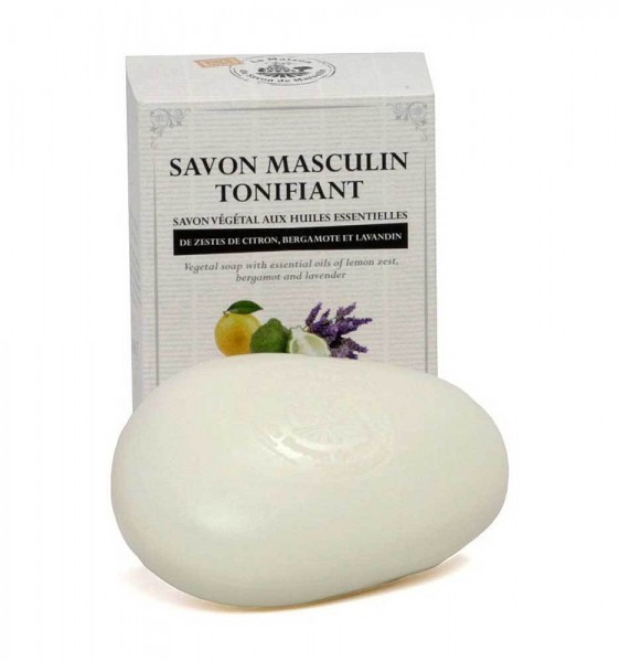 Savon de Marseille Seife Savon Masculin Tonifiant Zitronenschale, Bergamotte Lavendel 150g