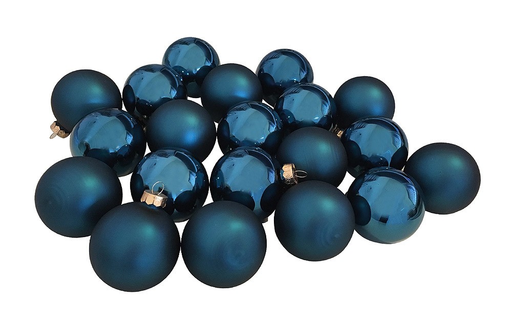 Christbaumkugeln Petrol Blau 20 Stück Echt Glas Weihnachtskugeln
