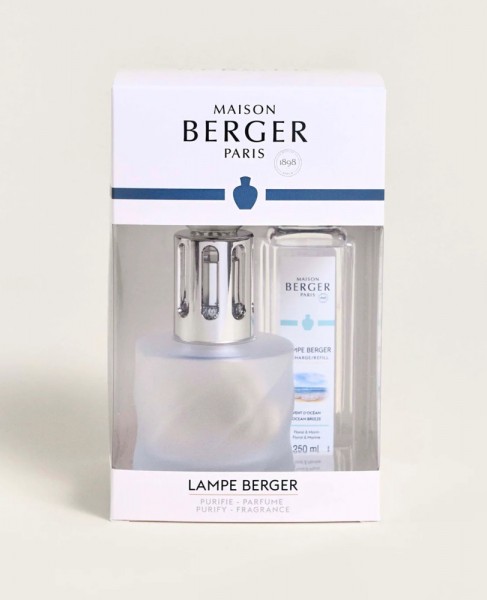Maison Berger Duftlampe Set Spirale Givree Weiß + 250ml Duft Frische Ozeansbrise
