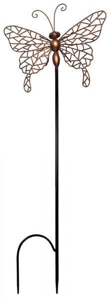 Gartenstecker Schmetterling Metall Farbe Kupfer Gartenstab Landhausstil 100cm