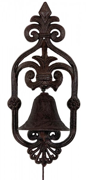 Türglocke Nostalgie Lilie Glocke Gusseisen Braun Antik-Stil Vintage