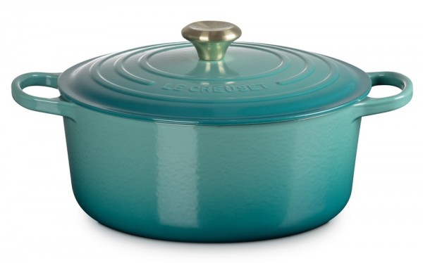 Le Creuset Bräter Signature Rund Gusseisen Bleu Riviera Blau